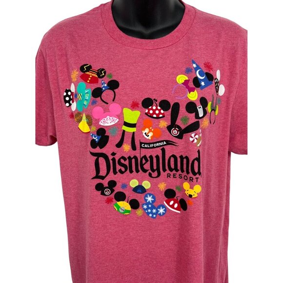 Disney Park Womens Medium M Pink Tee Shirt Ears Short Sleeve Crew Graphic New - Picture 2 of 8